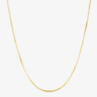 Made in Italy Womens 24K Gold Over Silver 16 Inch Snake Chain Necklace