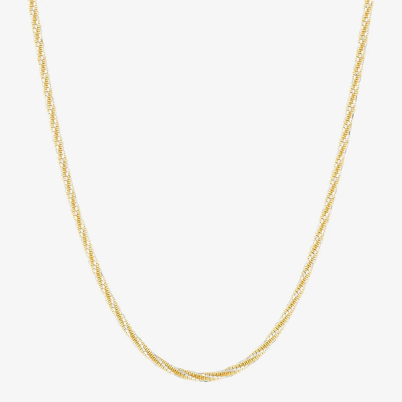 Made in Italy Womens 24K Gold Over Silver 18 Inch Chain Necklace