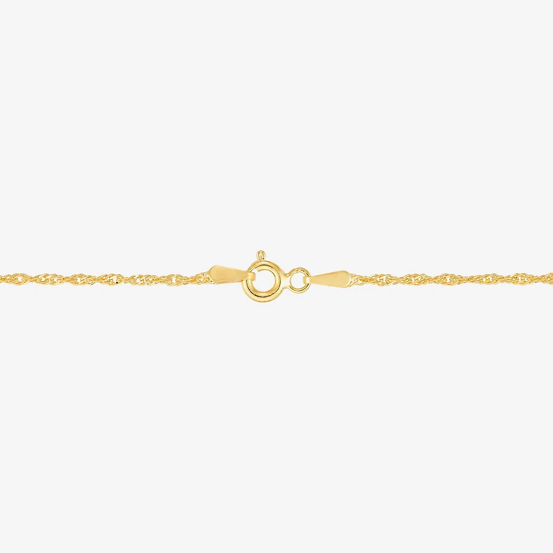 Made in Italy Womens 24K Gold Over Silver Inch Singapore Chain Necklace