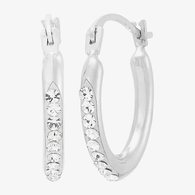 Limited Quantities! Womens Crystal 14K Gold 15mm Hoop Earrings