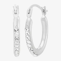 Limited Quantities! Womens Crystal 14K Gold 15mm Hoop Earrings