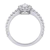 Womens 1 CT. T.W. Natural White Diamond 14K Gold Pear Engagement Ring