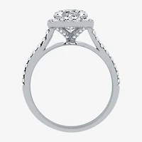Signature By Modern Bride Womens 2 1/4 CT. T.W. Natural Diamond 14K Gold Cushion Side Stone Halo Bridal Set
