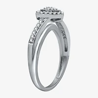 Womens 1/4 CT. T.W. Natural White Diamond Sterling Silver Heart Promise Ring