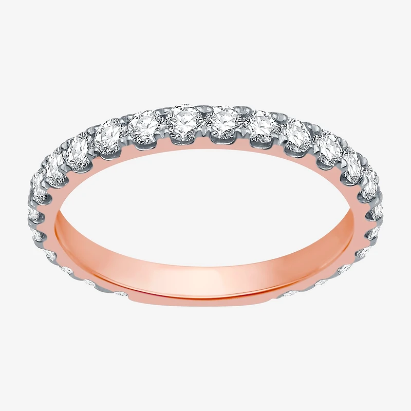 (H-I / I1) Womens 1 CT. T.W. Lab Grown White Diamond 10K Gold Eternity Wedding Band
