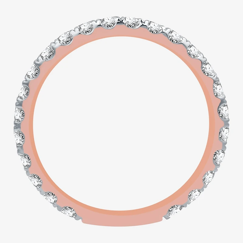 (H-I / I1) Womens 1 CT. T.W. Lab Grown White Diamond 10K Gold Eternity Wedding Band