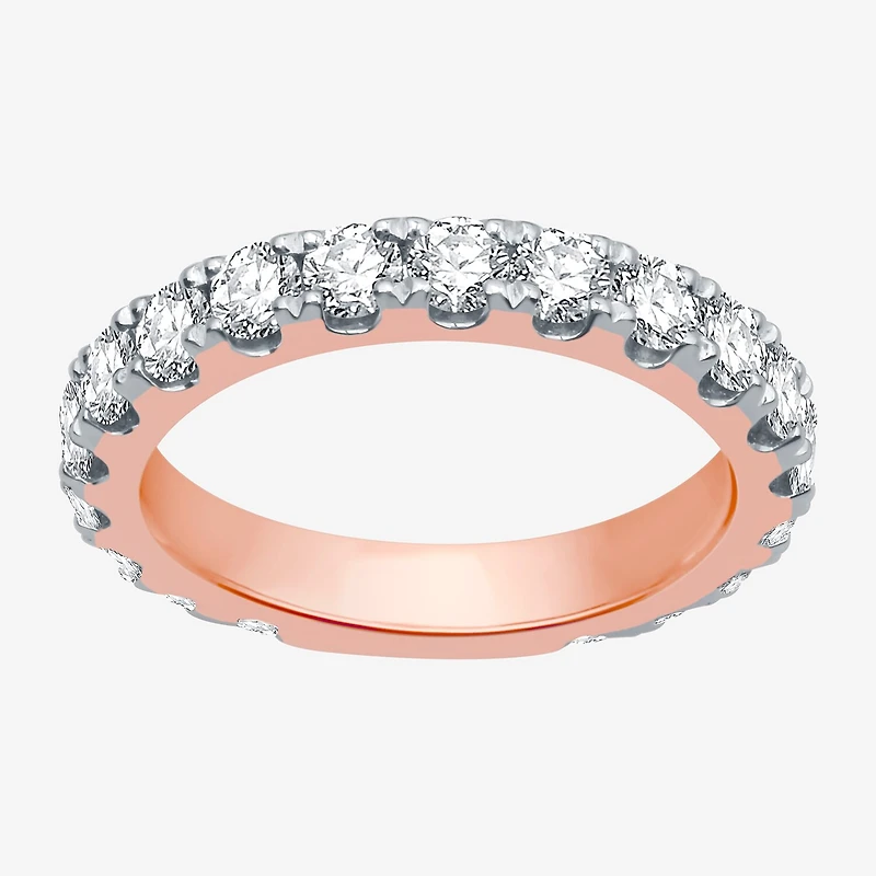 (H-I / I1) Womens 2 CT. T.W. Lab Grown White Diamond 10K Gold Eternity Wedding Band