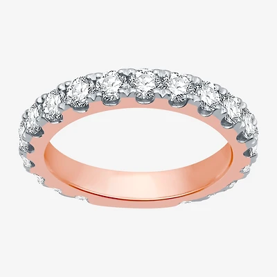 (H-I / I1) Womens 2 CT. T.W. Lab Grown White Diamond 10K Gold Eternity Wedding Band