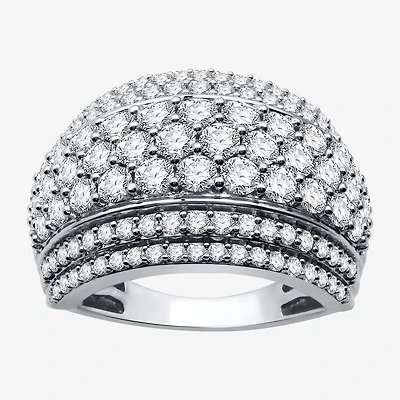 (H-I / I1) Womens 3 CT. T.W. Lab Grown White Diamond 10K Gold Anniversary Band