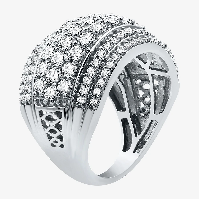 (H-I / I1) Womens 3 CT. T.W. Lab Grown White Diamond 10K Gold Anniversary Band
