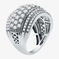 (H-I / I1) Womens 3 CT. T.W. Lab Grown White Diamond 10K Gold Anniversary Band