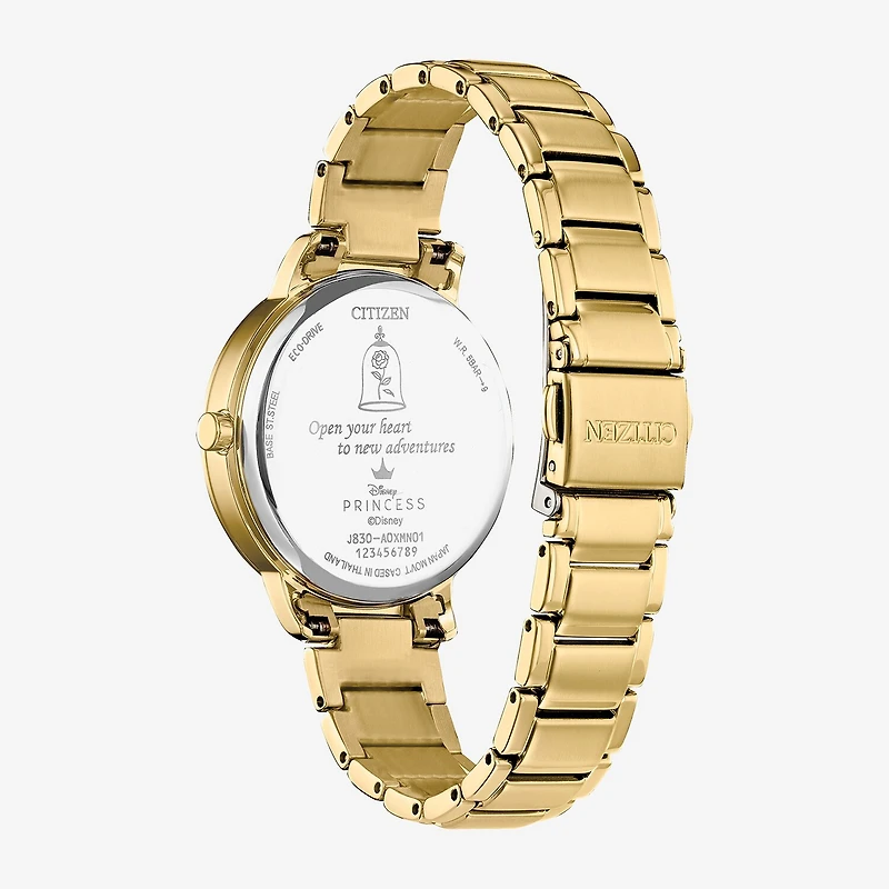 Citizen Beauty and the Beast Princess Womens Gold Tone Stainless Steel 2-pc. Watch Boxed Set Fe7048-51d