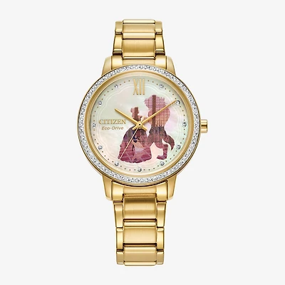 Citizen Beauty and the Beast Princess Womens Gold Tone Stainless Steel 2-pc. Watch Boxed Set Fe7048-51d