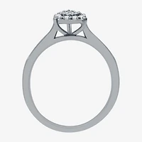I Said Yes (H-I / I1) Womens 3/8 CT. T.W. Lab Grown White Diamond Sterling Silver Pear Side Stone Halo Bridal Set