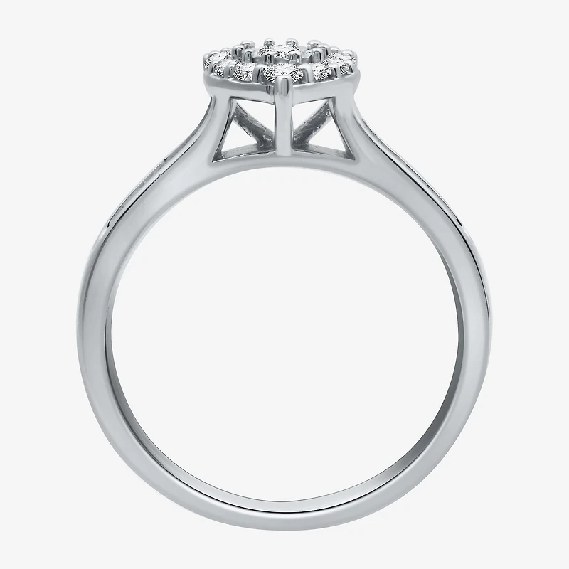 I Said Yes (H-I / I1) Womens 3/8 CT. T.W. Lab Grown White Diamond Sterling Silver or 14K Gold Over Heart Bridal Set