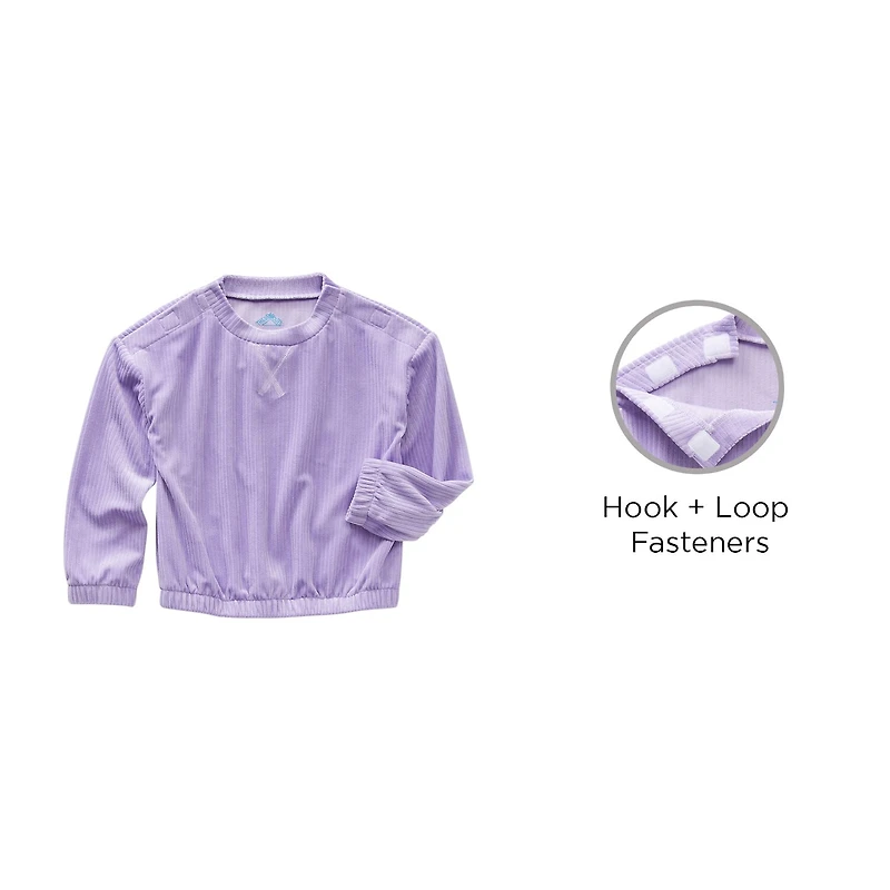 Thereabouts Little & Big Kid Girls Easy-on + Easy-off Round Neck Adaptive Long Sleeve Sweatshirt