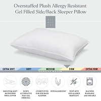Ella Jayne Signature Plush Firm Allergy-Resistant Down Alternative Side/Back Sleeper Pillow, Set of 4