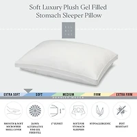Ella Jayne Gussetted Soft Plush Down Alternative Poly Gel Fiber Stomach Sleeper Pillow