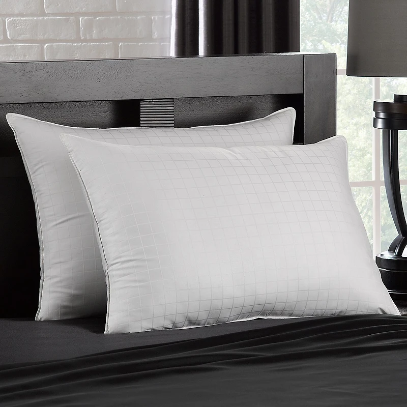 Ella Jayne Overstuffed 100% Cotton Dobby-Box Shell Firm Back/Side Sleeper Down Alternative Gel Filled Pillow Set of
