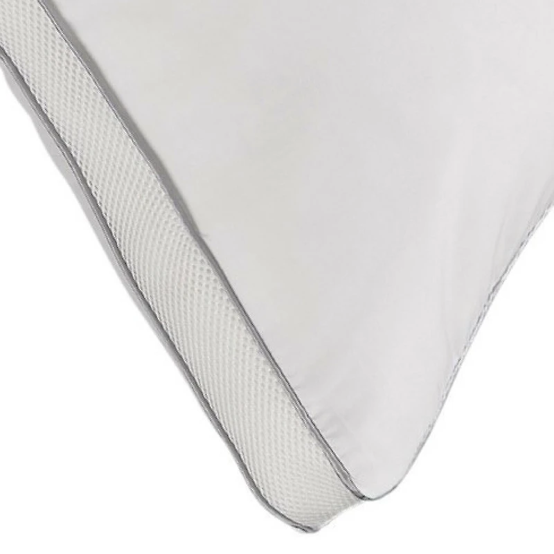 Ella Jayne Medium Density Memory Fiber filled Gussted sleeper pillow with 100% cotton mesh shell for All Sleep Positions