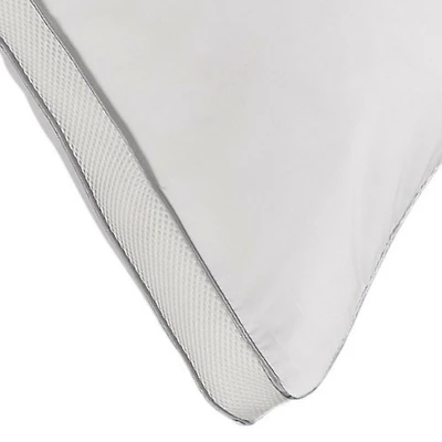 Ella Jayne Medium Density Memory Fiber filled Gussted sleeper pillow with 100% cotton mesh shell for All Sleep Positions