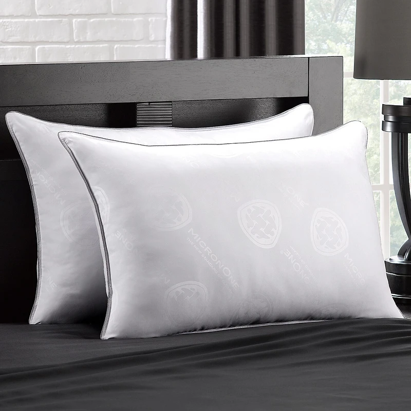 Ella Jayne MicronOne Technology for Allergy Bed Bug and Dust Mite free Down Alternative Pillow Medium Density Set of 2