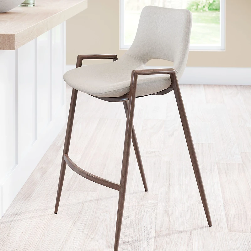 Zuo Modern Desi 2-pc. Counter Height Upholstered Bar Stool