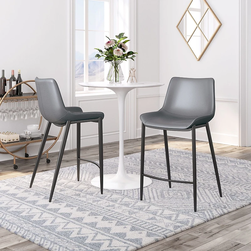 Zuo Modern Magnus 2-pc. Counter Height Upholstered Bar Stool