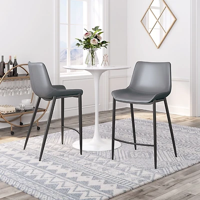 Zuo Modern Magnus 2-pc. Counter Height Upholstered Bar Stool