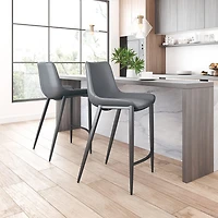 Zuo Modern Magnus 2-pc. Upholstered Bar Stool