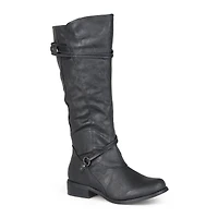 Journee Collection Womens Wide Calf Flat Heel Riding Boots
