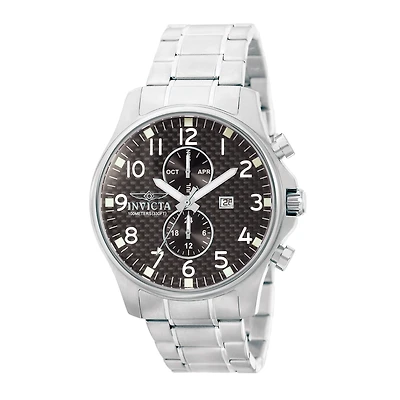 Invicta® Mens Specialty Stainless Steel Black Dial Bracelet Watch 0379