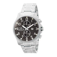 Invicta® Mens Specialty Stainless Steel Black Dial Bracelet Watch 0379