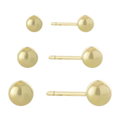 Silver Reflections 3 Pair Earring Set