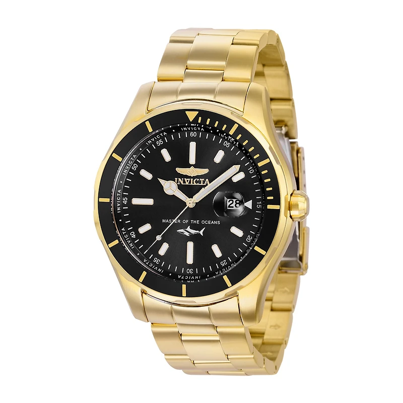 Invicta Mens Gold Tone Stainless Steel Bracelet Watch 35593