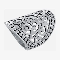 Sparkle Allure Womens Pure Silver Over Brass Oblong Cocktail Ring