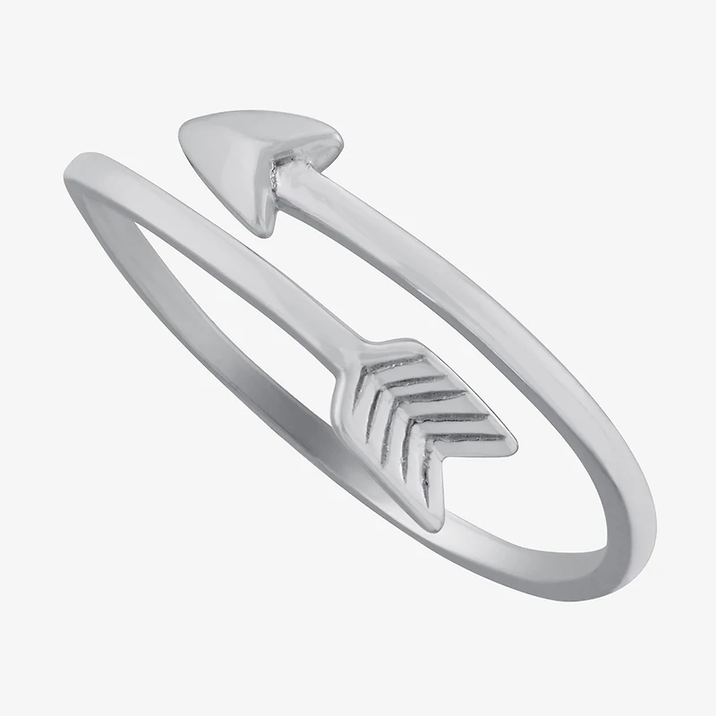 Silver Treasures Womens Sterling Arrow Bypass  Band