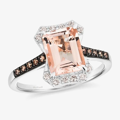 Le Vian® Grand Sample Sale™ Ring featuring 1 3/4 CT. Peach Morganite™ 1/10 CT. Chocolate Diamonds® 1/15 CT. Nude Diamonds™ set in 14K Vanilla Gold®