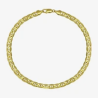 10K Yellow Gold 9" Hollow Mariner Chain Bracelet