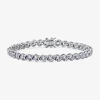 DiamonArt® White Cubic Zirconia Sterling Silver 8 Inch Tennis Bracelet