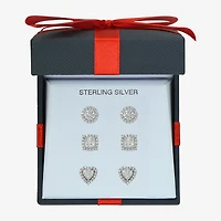 DiamonArt® 4 CT. T.W. White Cubic Zirconia Sterling Silver Round Earring Set
