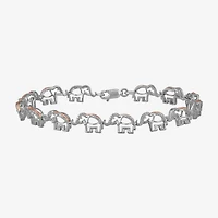 Elephant 1/10 Ct.T.W. Womens 1/10 CT. T.W. Natural Diamond 14K Rose Gold Over Silver 7.5 Inch Tennis Bracelet