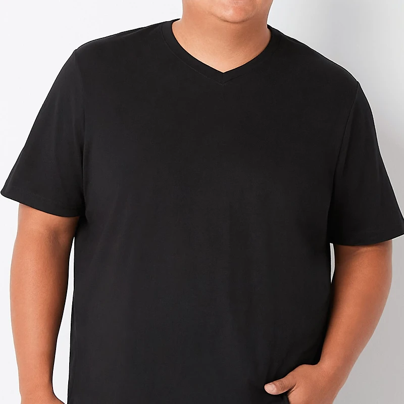 St. John's Bay Super Soft Mens V Neck Short Sleeve Quick Dry Big and Tall T-Shirt