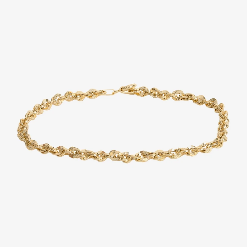 Made in Italy Mens 14K Gold 8 Inch Semisolid Link Chain Bracelet