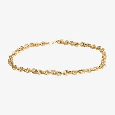 Made in Italy Mens 14K Gold 8 Inch Semisolid Link Chain Bracelet