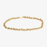 Made in Italy Mens 14K Gold 8 Inch Semisolid Link Chain Bracelet
