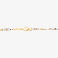 Womens 14K Tri-Color Gold 7.5 Inch Link Bracelet