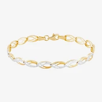 Womens 10K Gold 7.25 Inch Link Bracelet
