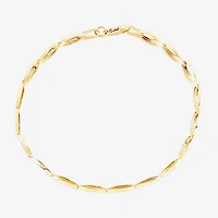 Womens 10K Gold 7.25 Inch Link Bracelet