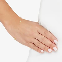 Miraculous Medal Womens 14K Tri-Color Gold Cross 7.25 Inch Link Bracelet